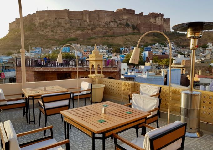 Jharokha 360 is a rooftop cafe with a classy Indian menu and excellent views.