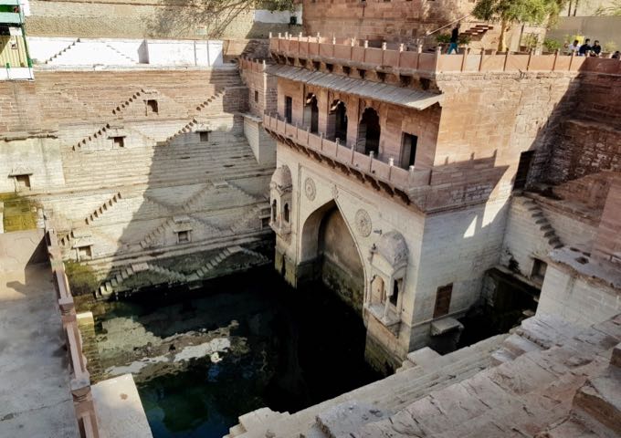 Stepwell close by is an ancient pond and square.