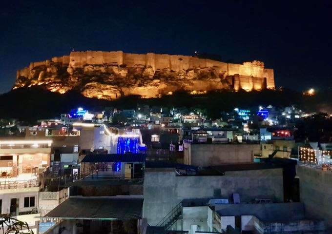 Sunset views of the magnificent fort are impressive.