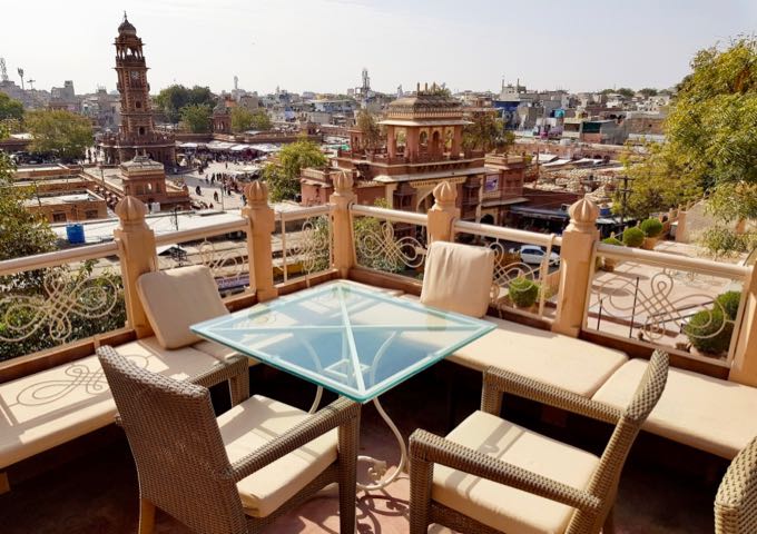 Panorama 360 on the Haveli Inn Pal guesthouse offers great views of the Clock Tower and Sardar Market.