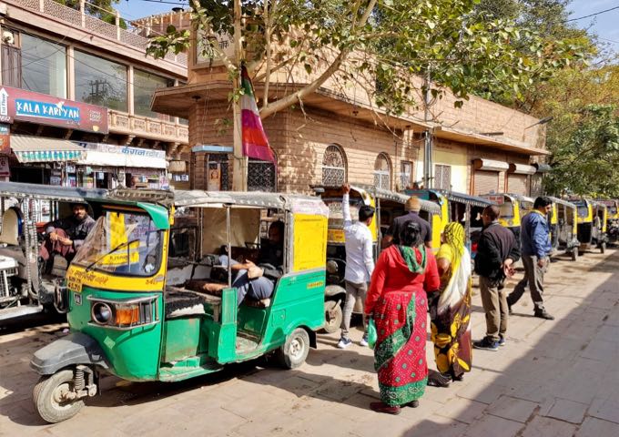 Auto-rickshaws are popular in the Old City.