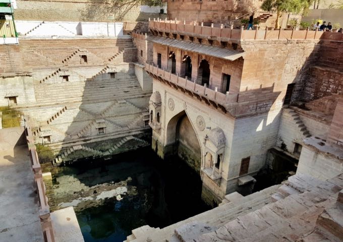 The ancient Stepwell pond is right next to the hotel.