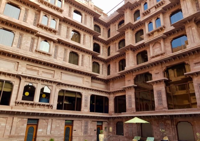 The newly-constructed hotel has a historical palace-like design.