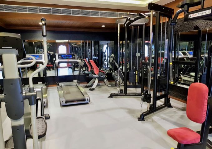 The hotel has a reasonably-equipped fitness center.