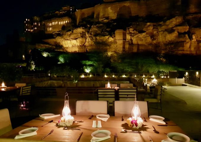 Dinner at the Mehrangarh Fine Dining Evening Restaurant is a great experience.