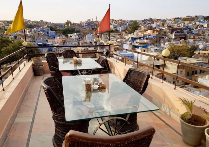 The rooftop cafe offers panoramic views of the Old City.