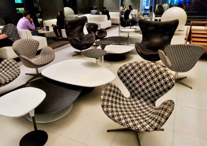 The chic and modern guest lounge sets the tone for the rest of the hotel.
