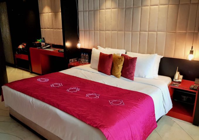 Accommodations feature trendy and bright decor.
