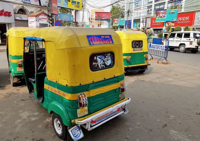 Taxis and auto-rickshaws are both convenient modes of traffic.