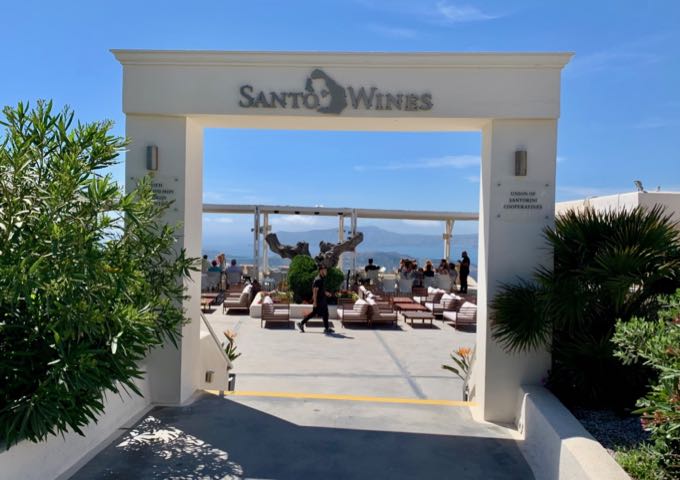 Entrance of Santo Wines in Santorini