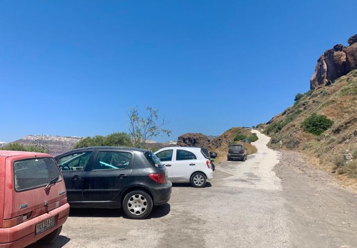 Parking at Caldera Beach. 