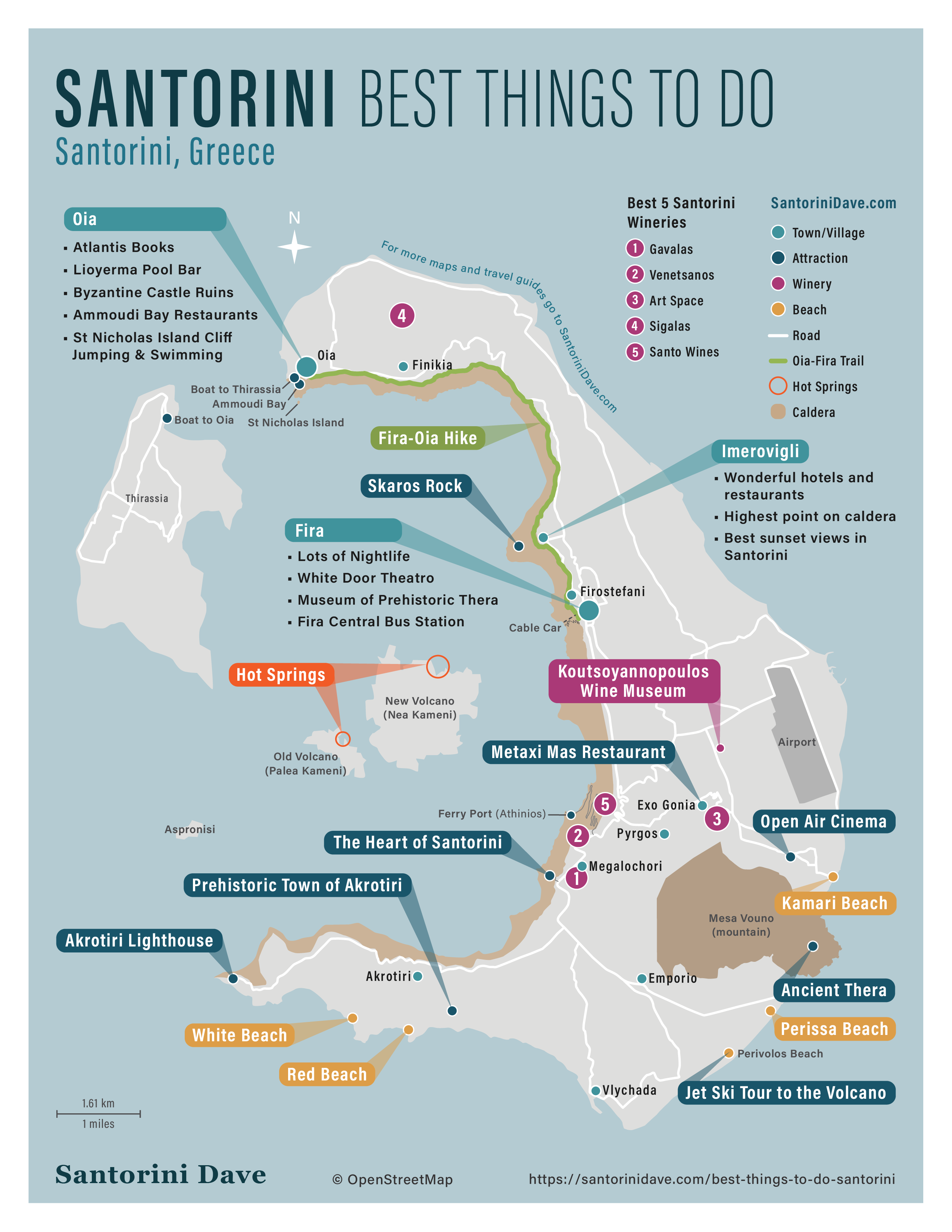 Santorini Maps Updated For 2020   Santorini Things To Do Map 