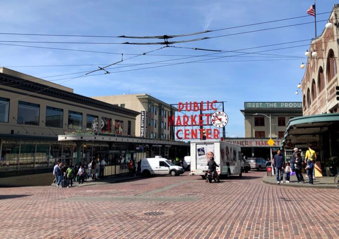 Pike Place Market entrance and sign