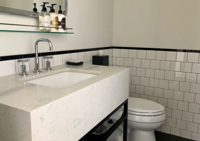 Marble sink and vanity in Seattle's State Hotel