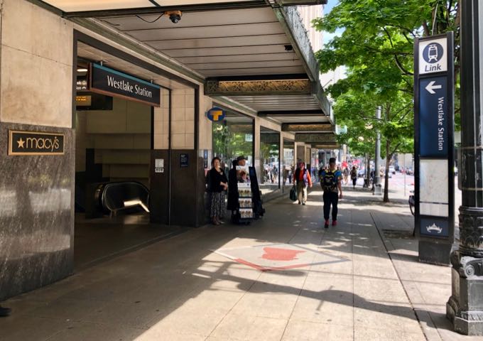 Westlake Station entrance under Macy's department store in Seattle