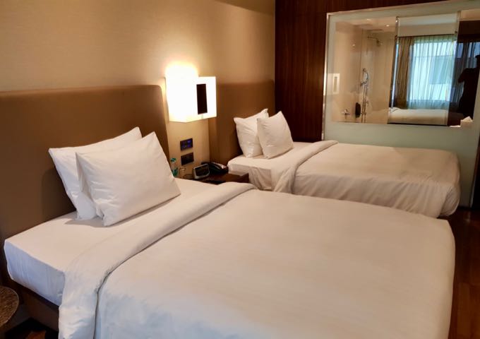 The spacious rooms are functional and comfortable.