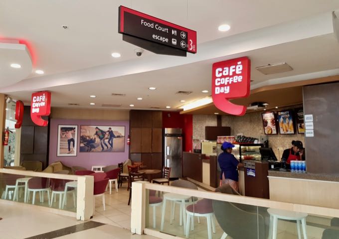 Café Coffee Day at the mall serves good drinks and light meals.
