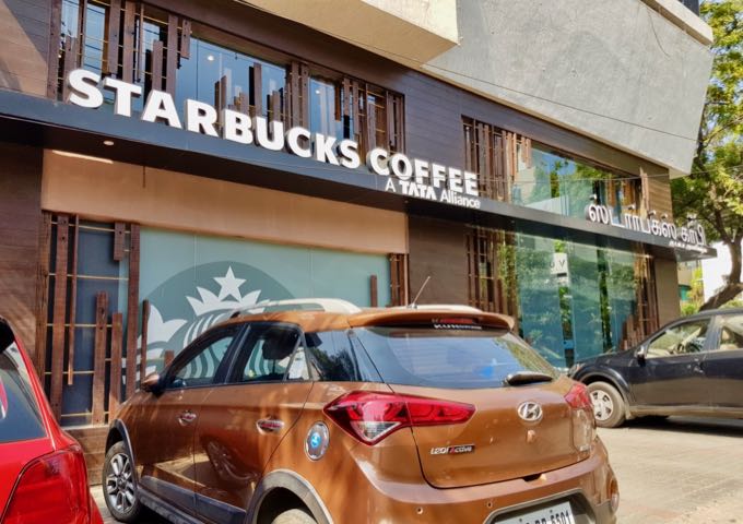 A Starbucks outlet is located close by.