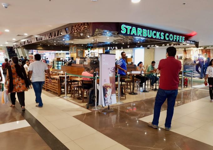 The mall even has a Starbucks outlet.