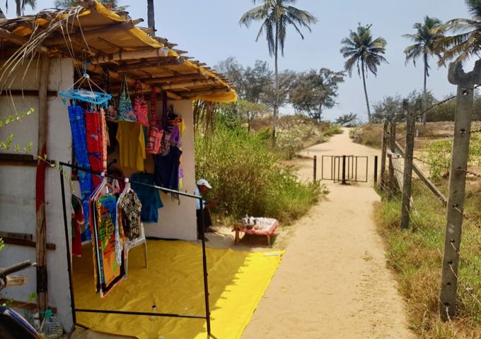 There is a small shop along the beach path.