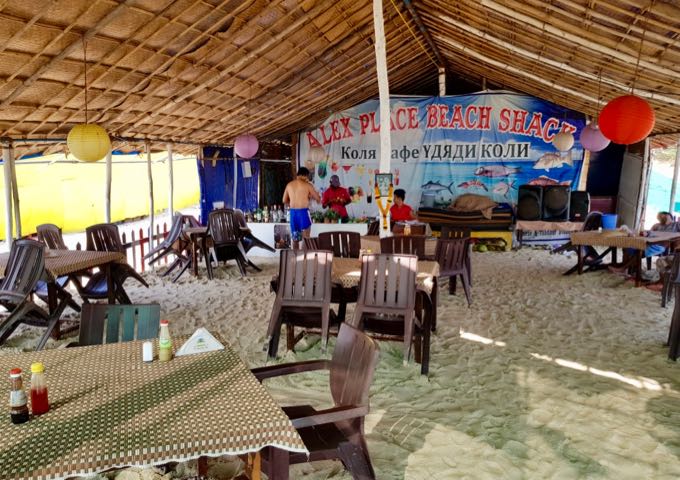Some beach shacks offer drinks and snacks.