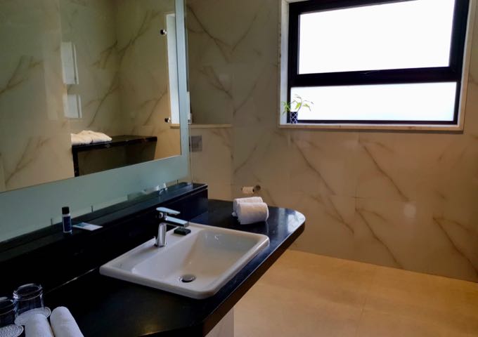 Some accommodations have huge bathrooms.