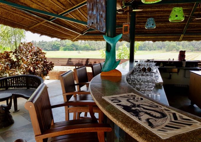 Paddy Bar offers views of the rice fields.