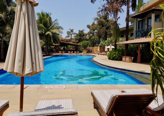 The main pool offers plenty of shade and sunbeds.