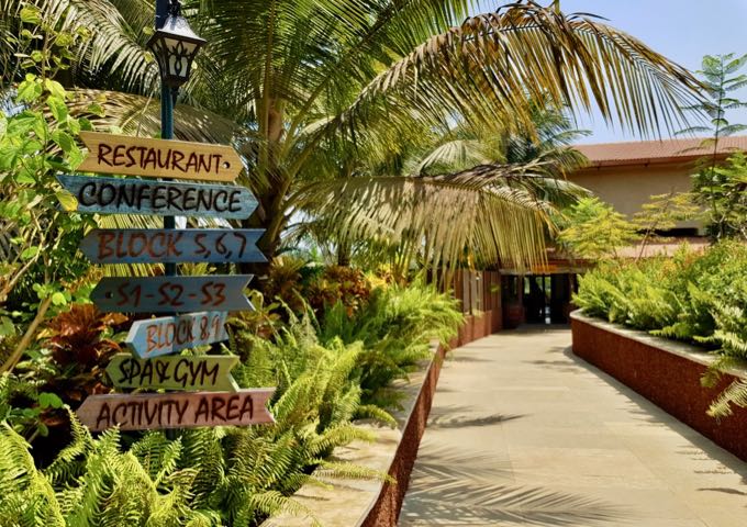 Signs point guests to facilities throughout the resort.
