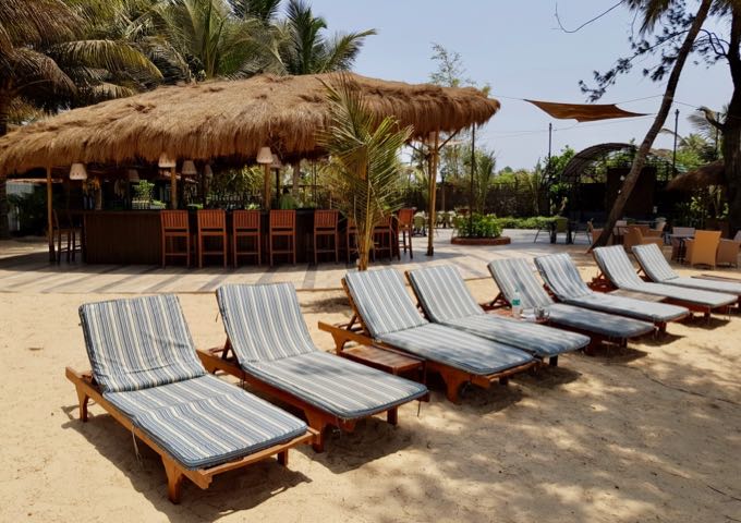 Sunbeds are available for guests to relax on.