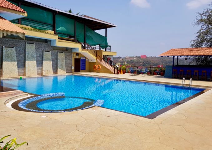 The pool offers panoramic views.
