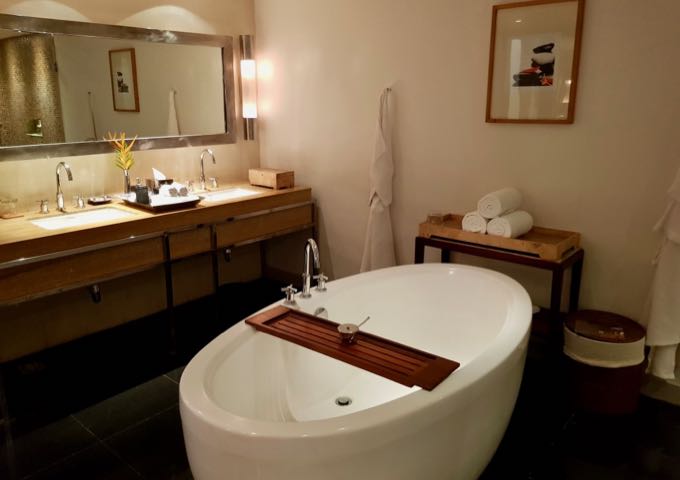 The huge suite bathrooms feature stand-alone tubs.