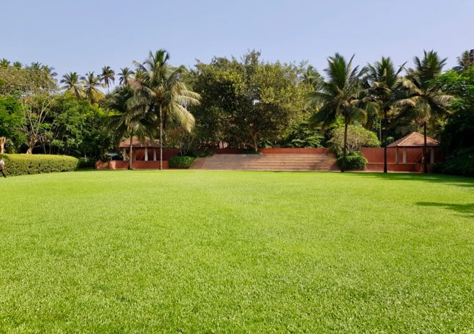 A huge lawn separates the 2 properties.