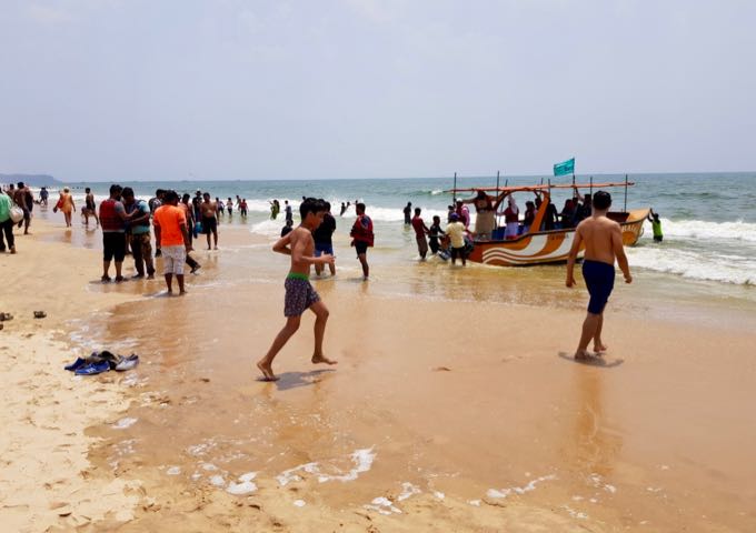 The busiest section of Calangute Beach is about 1km from the hotel.