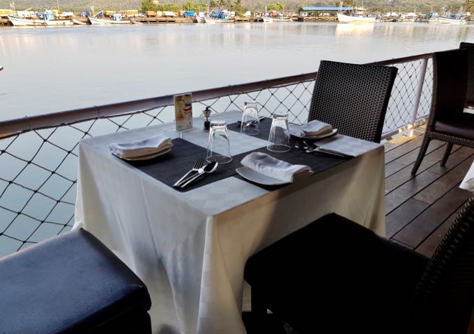 The restaurant offers river views and pleasing prices and service.