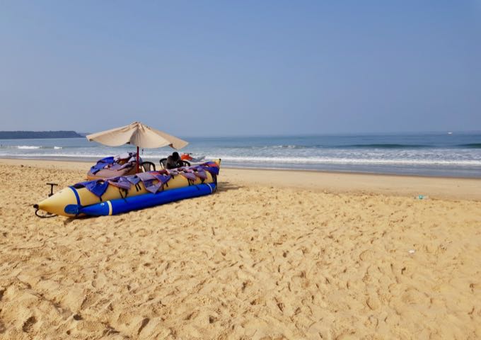 Some water-sports options are offered on the beach.