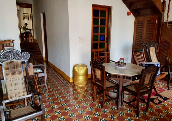 The reception and guest lounge are located in the front room.