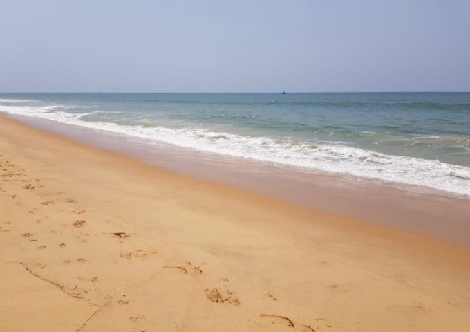 The beach is wide, clean, and quiet.