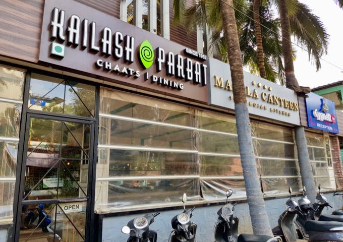 Kailash Parbat nearby is a popular place for great vegetarian Indian meals.