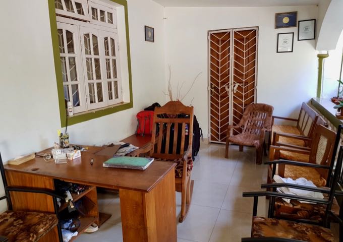 The reception area is very laidback.