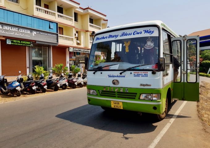 Buses connect to Cavelossim, Mobor Beach, and Margao.