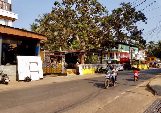 There are several places to shop, eat, and drink at on the main road.