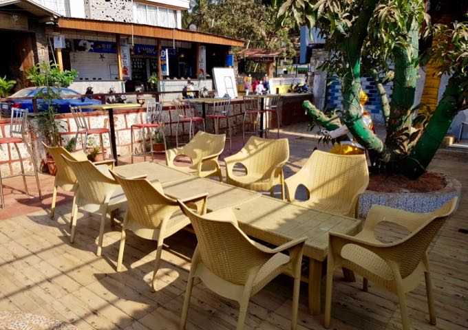Lezero's café is located on the side street leading to the beach.