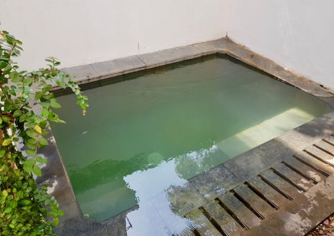 The guesthouse has a plunge pool but it's not very appealing.
