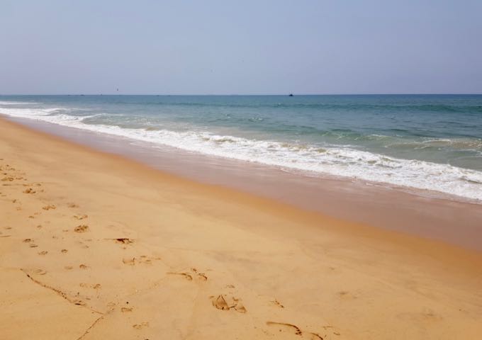The beach is wide, clean, and quiet.