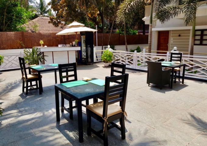 The Palms also offers outdoor seating.