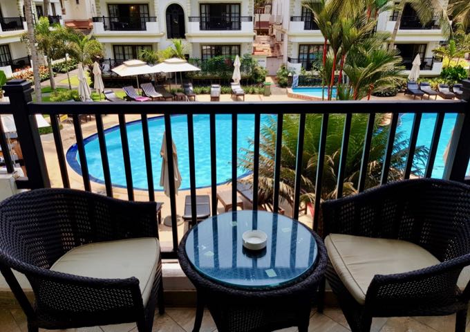 Most accommodations face the pool.