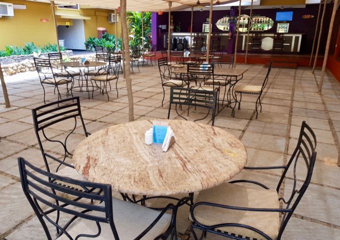 Pebbles & Sand café offers multiple seating options.