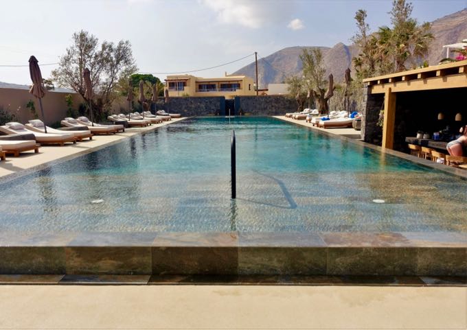 The pool at Istoria Hotel in Santorini.