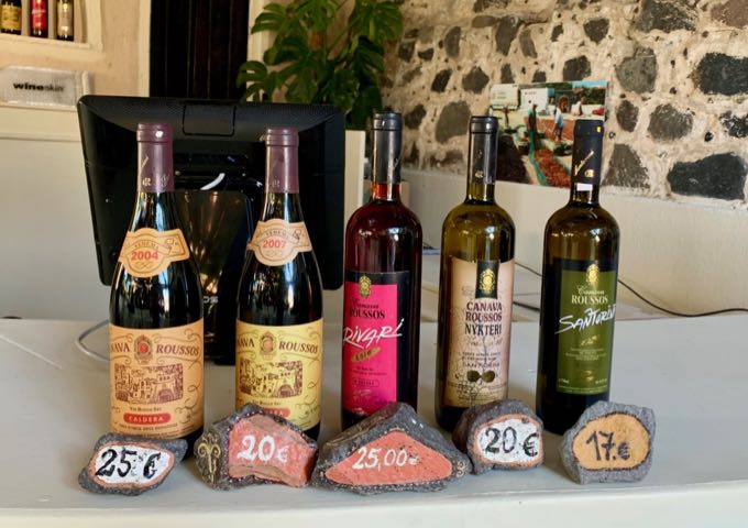 Display of wine bottles for purchase